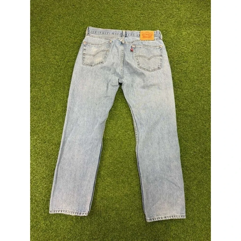 Levi's 505 Regular Fit Jeans Mens 34x30 Blue Denim Cotton Stretch Straight Leg‎